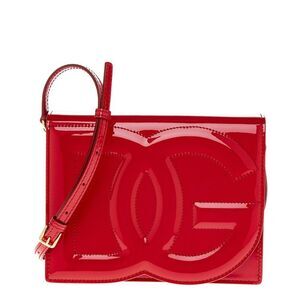 Dolce & Gabbana Dg Logo Patent Shoulder Bag, Red